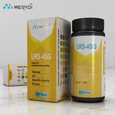 CE, FDA Marked Urine test stirps -4SG: Glucose, pH, SG, Protein